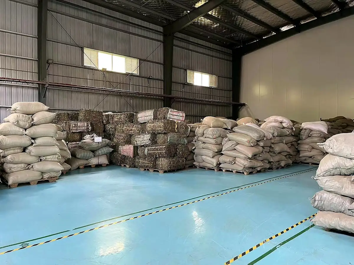 Raw-material storage warehouse overview at a qualified partner facility